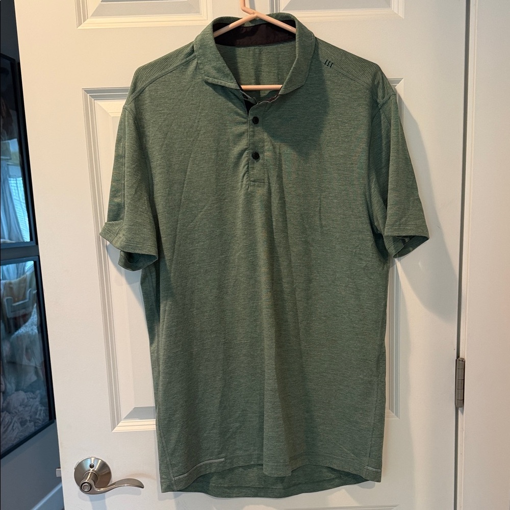 lululemon athletica Heathered Olive Green Polo
